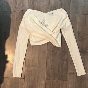 FashionNova White Knitted Long Sleeve